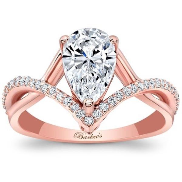 Barkev's Split Shank Twist Pear Cut Diamond Engagement Ring