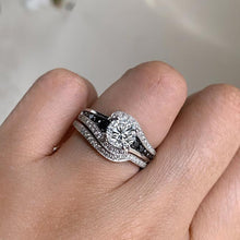 Load image into Gallery viewer, Barkev&#39;s &quot;Swirl Halo&quot; Black Diamond Engagement Ring
