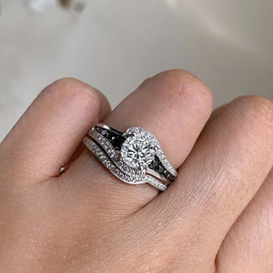 Barkev's "Swirl Halo" Black Diamond Engagement Ring