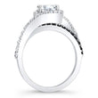 Load image into Gallery viewer, Barkev&#39;s Swirl Whisper Halo White &amp; Black Diamond Engagement Ring
