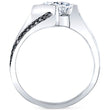 Load image into Gallery viewer, Barkev&#39;s Tension Twist Half Bezel Set Princess-Cut Black Diamond Engagement Ring
