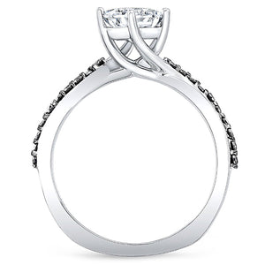 Barkev's Twisted Black Diamond & High Polished Band Engagement Ring