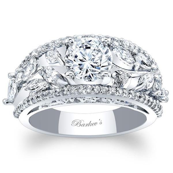 Barkev's Vintage Wide Floral Diamond Engagement Ring