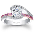 Load image into Gallery viewer, Barkev&#39;s &quot;Whisper Halo&quot; Pink Sapphire Diamond Engagement Ring
