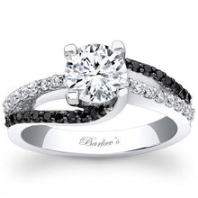 Load image into Gallery viewer, Barkev&#39;s White &amp; Black Swirl Diamond Engagement Ring

