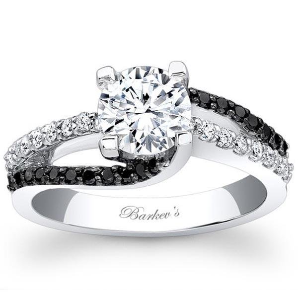 Barkev's White & Black Swirl Diamond Engagement Ring - 7677LBK – Ben ...