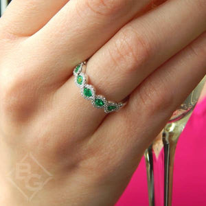 Ben Garelick 14K White Gold Emerald & Diamond Ring