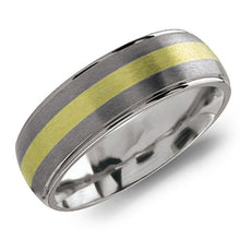 Load image into Gallery viewer, Ben Garelick 7MM Titanium and 18K Yellow Gold Center Wedding Band
