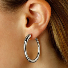 Load image into Gallery viewer, Ben Garelick Classic Sterling Silver Medium Oval Hoop Earrings
