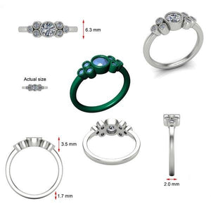 Ben Garelick Custom Designed Bezel Set Milgrain Diamond Engagement Ring