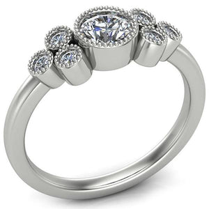 Ben Garelick Custom Designed Bezel Set Milgrain Diamond Engagement Ring