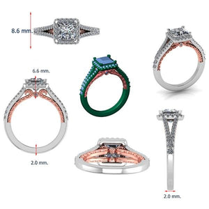 Ben Garelick Custom Designed Princess Cut Moissanite Engagement Ring