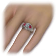Load image into Gallery viewer, Ben Garelick Custom Designed Ruby Heart Three Stone Oval Center Engagement Ring
