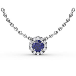 Ben Garelick Diamond Halo Blue Sapphire Pendant