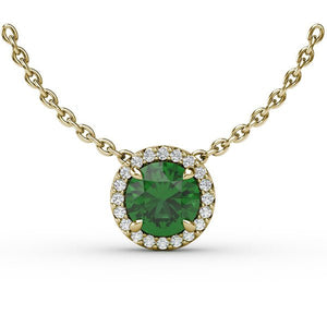 Ben Garelick Diamond Halo Emerald Pendant