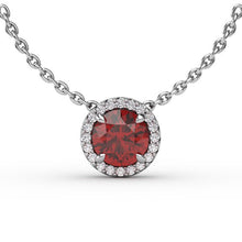 Load image into Gallery viewer, Ben Garelick Diamond Halo Round Cut Ruby Pendant
