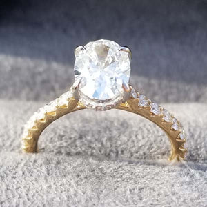 Ben Garelick Elongated Oval Two-Tone Diamond Engagement Ring