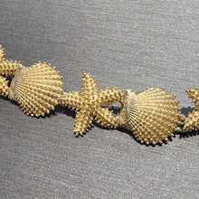 Load image into Gallery viewer, Ben Garelick Estate 14K Yellow Gold Seashell &amp; Starfish Bracelet
