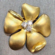 Load image into Gallery viewer, Ben Garelick Estate Satin Finish Diamond Flower Brooch
