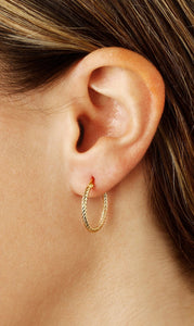 Ben Garelick Gold Twist Tube Hoop Earrings