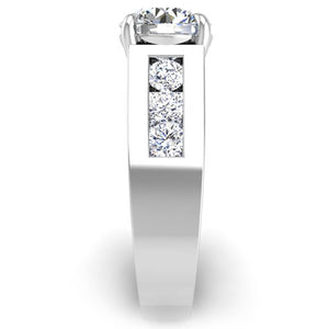 Ben Garelick Janus Round Cut Channel Set Wide Diamond Engagement Ring