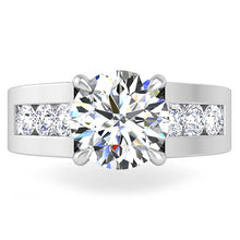 Load image into Gallery viewer, Ben Garelick Janus Round Cut Channel Set Wide Diamond Engagement Ring
