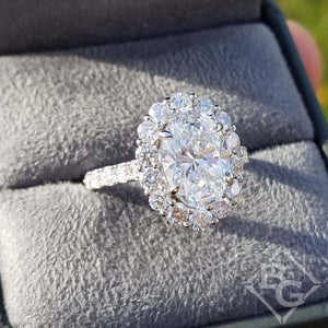 Ben Garelick Large Halo Oval Center Diamond Engagement Ring