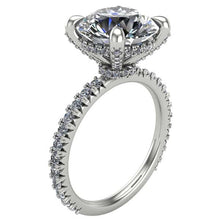 Load image into Gallery viewer, Ben Garelick Large Round Cut Diamond Collar Hidden Halo Engagement Ring
