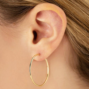 Ben Garelick Large Thin 1 1/8 Inch Gold Hoop Earrings