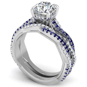 Ben Garelick Luna Twist Hidden Halo Blue Sapphire Engagement Ring