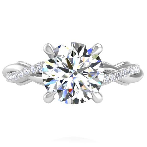 Ben Garelick Luna Twist Hidden Halo Diamond Engagement Ring