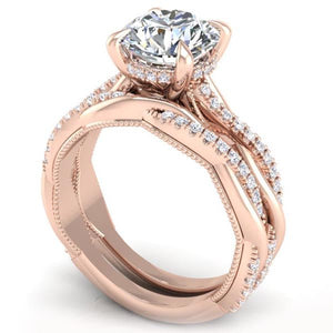Ben Garelick Luna Twist Hidden Halo Diamond Engagement Ring