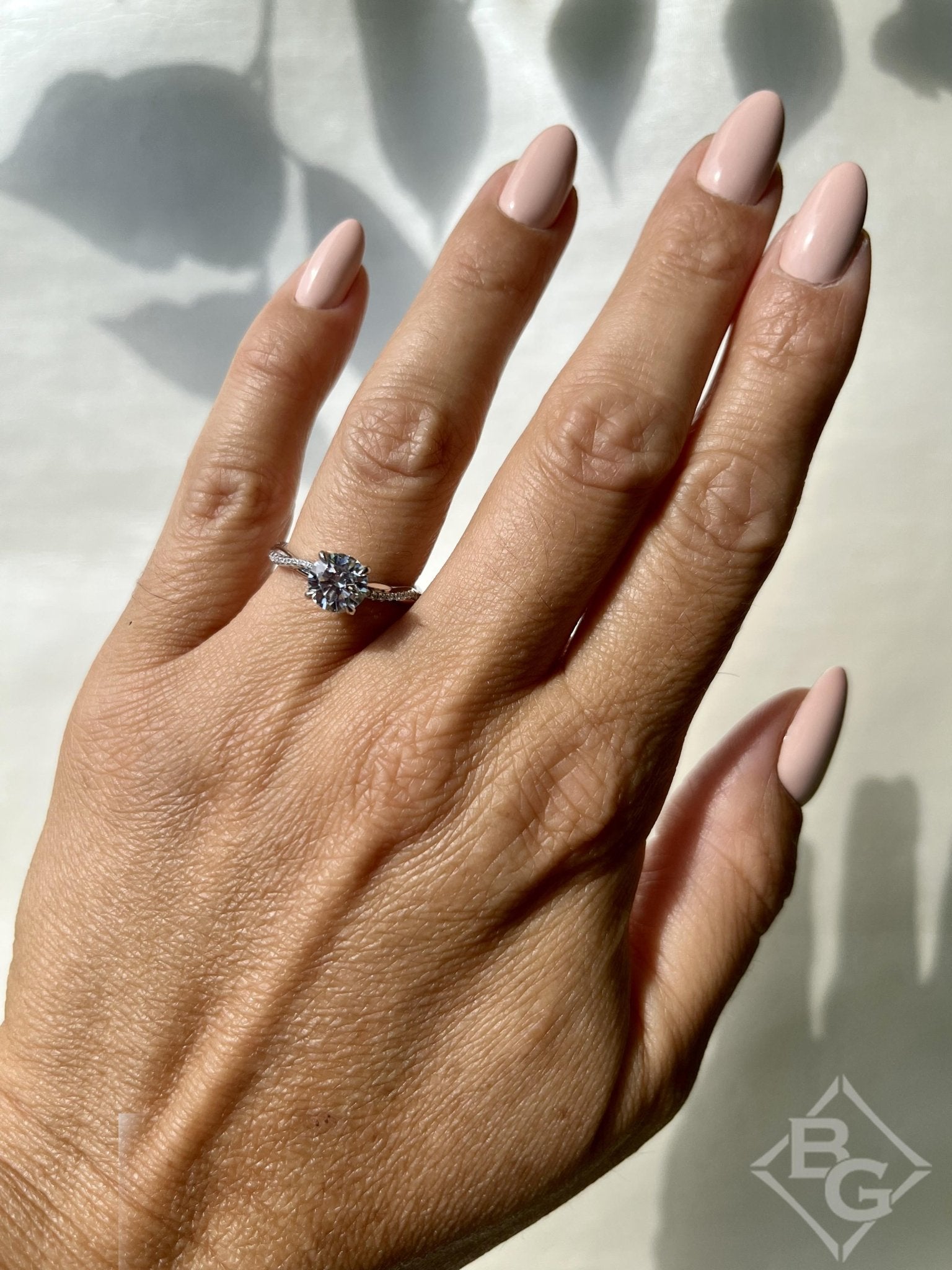 'Luna' Kite Cut Moonstone & Diamond Gold Engagement Ring
