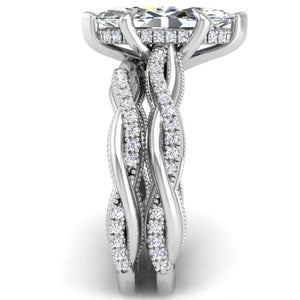 Ben Garelick Luna Twist Marquise Hidden Halo Diamond Engagement Ring