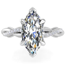 Load image into Gallery viewer, Ben Garelick Luna Twist Marquise Hidden Halo Diamond Engagement Ring
