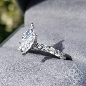 Ben Garelick Marquise Center Prong Set Diamond Engagement Ring