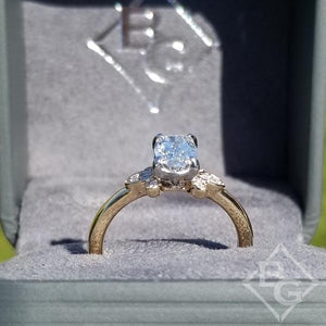 Ben Garelick Oval Cut Floral Leaf Diamond Engagement Ring
