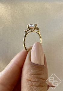 Ben Garelick Princess Cut Compass Set Moonglow Diamond Engagement Ring