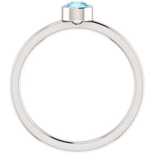 Ben Garelick Round Cut Bezel Set Aquamarine Ring