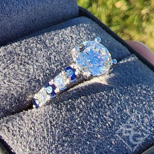 Ben Garelick Sapphire & Diamond Shared Prong Engagement Ring