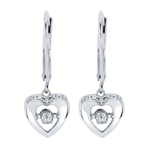 Load image into Gallery viewer, Ben Garelick Shimmering Diamond High Polish Heart Dangle Earrings
