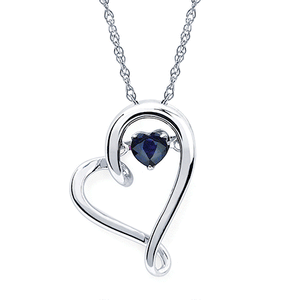 Ben Garelick "Shimmering Heart" Blue Sapphire Heart Pendant