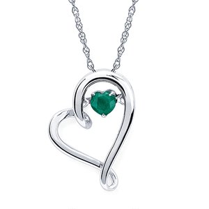 Shimmering Heart Emerald Heart Pendant | May Birthstone – Ben Garelick