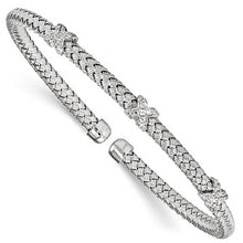 Load image into Gallery viewer, Ben Garelick Sterling Silver Cubic Zirconia &quot;X&quot; Woven Flexible Bangle Bracelet
