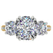 Load image into Gallery viewer, Ben Garelick &quot;The Meghan&quot; Three Stone Cushion &amp; Round Cut Diamond Engagement Ring
