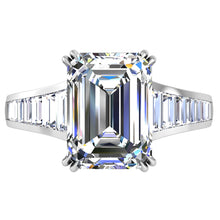 Load image into Gallery viewer, Ben Garelick Venus Tapered Channel Set Emerald Cut Diamond Engagement Ring
