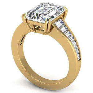 Ben Garelick Venus Tapered Channel Set Emerald Cut Diamond Engagement Ring