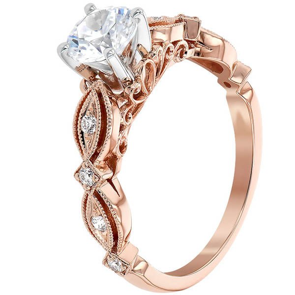Fancy Light Pink Diamond Ring with Diamond surround 1.06ct in Platinum and  18ct Rose Gold - Cushion Cut, Claw Set | Pragnell