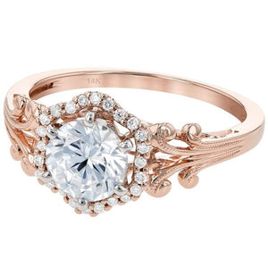 Ben Garelick Vintage Style Halo Diamond Engagement Ring
