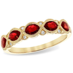 Ben Garelick Vintage Style Ruby & Diamond Stackable Ring